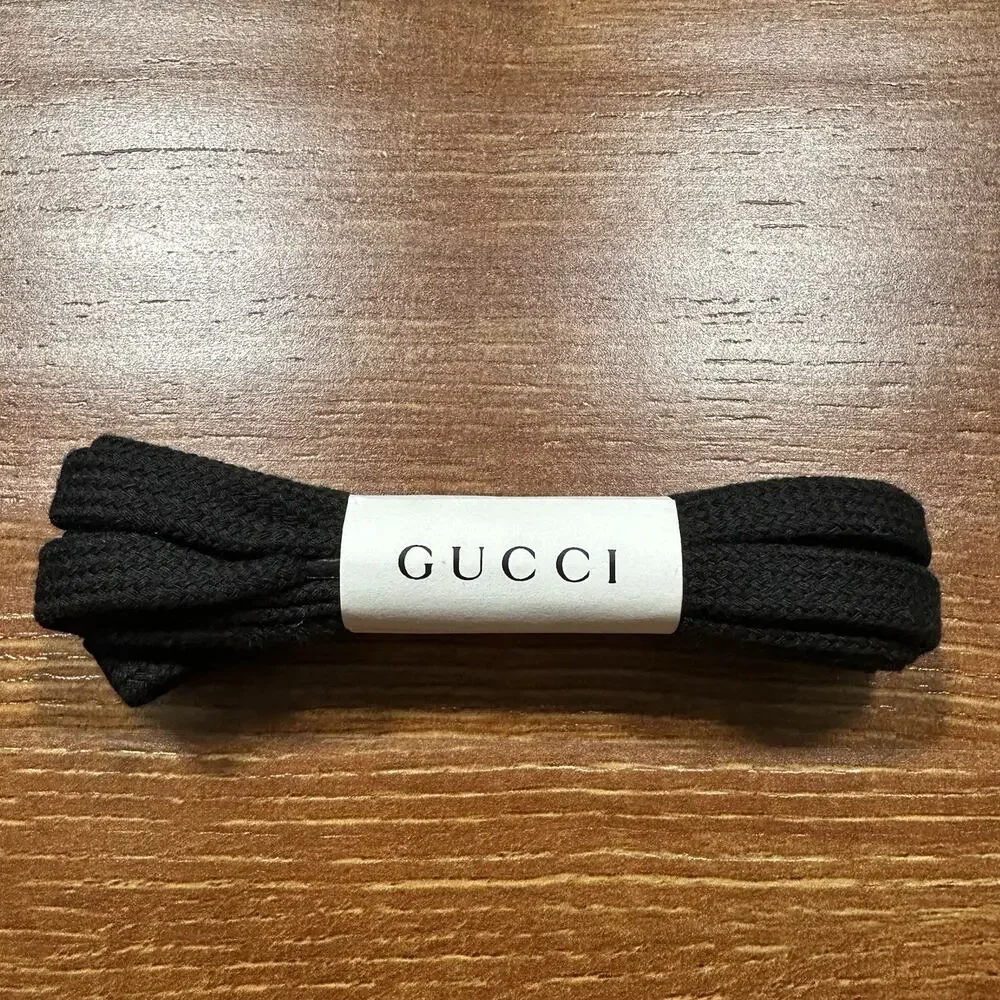 Gucci Shoe Laces Black Cotton Designer Luxury Sneakers City Essential New Gift